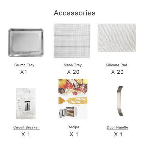 20 Layers Commercial Food Dehydrator Accessories-32.69 sq.ft Drying Area | Digital Adjustable Timer | Temperature Control | Dryer for Jerky, Herb, Meat, Beef, Fruit and Vegetables